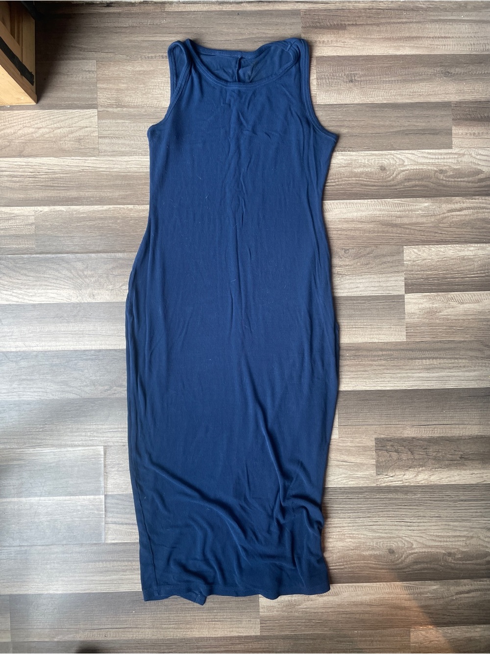 Navy Sleeveless Midi Bodycon Dress